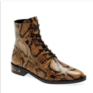 Freda Salvador Ralf Brown Snake Lace UpBoots